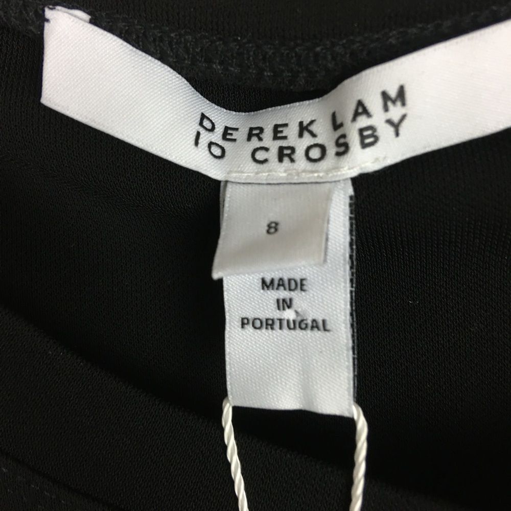Derek Lam 10 Crosby NEW Silk-Trim Tank Dress Black Made in Portugal Size 8 - Picture 13 of 15